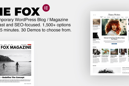 The Fox – 最小的WordPress 主题支持博客/杂志/报纸的Elementor主题